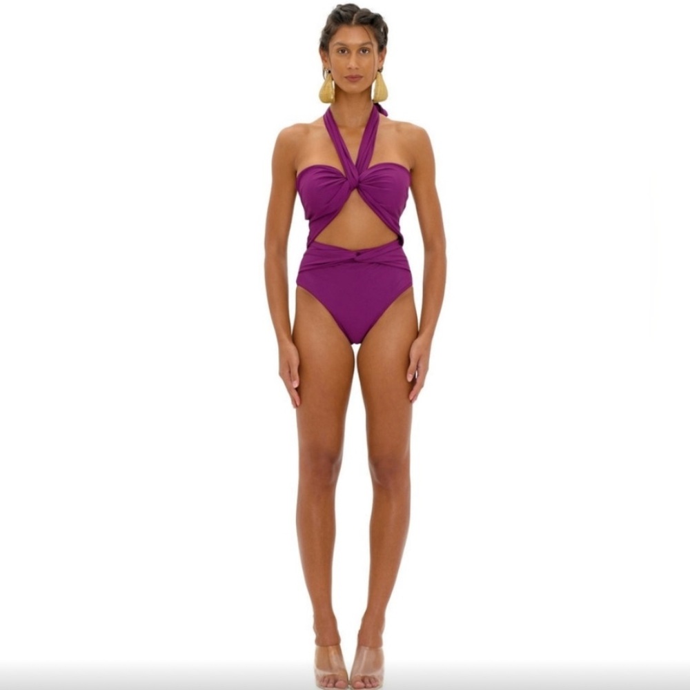 Andrea Iyamah Purple One Piece Swimsuit